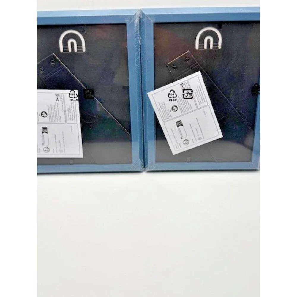 IKEA FISKBO Picture Frames 5x7 Blue Lot of 2 Wall or Tabletop Photo Frame